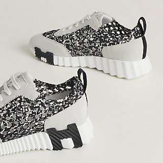 HERMES 最新作 軽量スニーカー 厚底 ロゴ シルク 白黒 Bouncing Bouncing sneaker | Hermès Mainland China